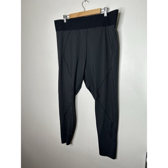 Good American Solid Black Ankle Compression Active Leggings Size 7 - Picture 2 of 8